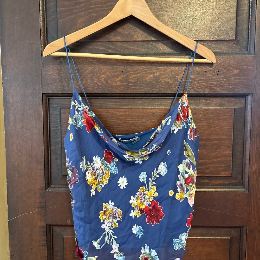 Alice Olivia Blue Floral Silk Camisole